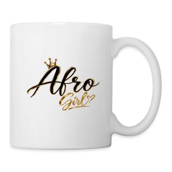 Afro-Mädchen-Goldkrone - Tasse - Weiß - Rechts