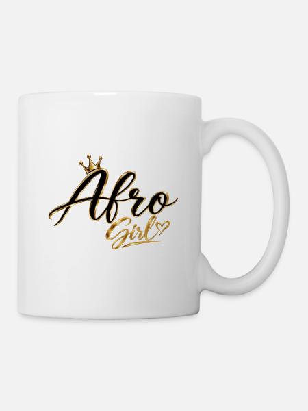 Afro-Mädchen-Goldkrone - Tasse - Weiß