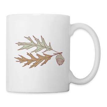 Herbst Eichenblatt mit Eichel - Tasse - Weiß - Rechts