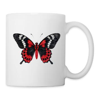 Crimson Rose Butterfly Pachliopta hector - Tasse - Weiß - Rechts