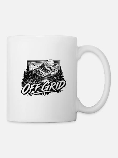 Off-grid-Berge und Wälder - Tasse - Weiß