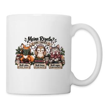 Meine Regeln? Ganz einfach – Keine Spoiler & keine - Tasse - Weiß - Rechts