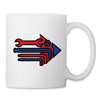Fahrrad Werkzeug Pfeil Logo - Tasse - Weiß - Rechts