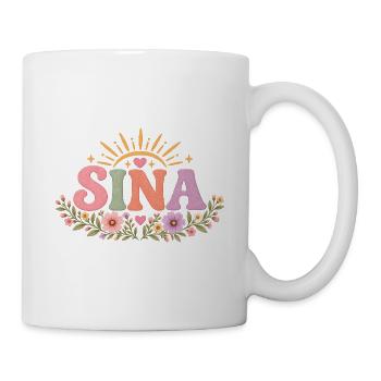 SINA Blütenstrahl mit Sonnenkranz - Tasse - Weiß - Rechts
