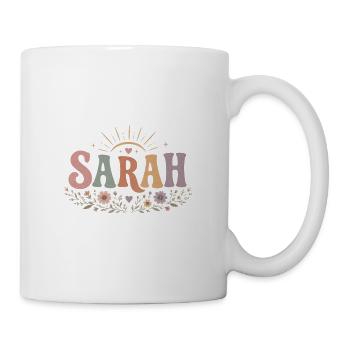 Sarah Blütenkranz mit Sonnenstrahlen - Tasse - Weiß - Rechts