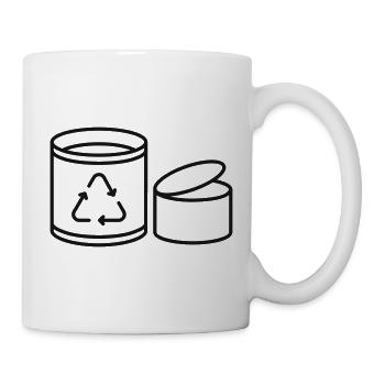 Ikone der Metallrecyclinglinie - Tasse - Weiß - Rechts