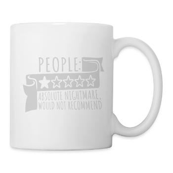 People Absolute Nightmare 1 Stern Review Logo Text - Tasse - Weiß - Rechts