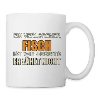Ein verlorener Fisch ist wie Abseits - Tasse - Weiß - Rechts