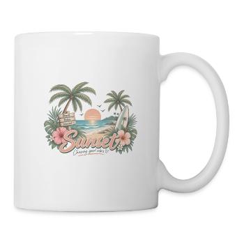 Sonnenschein & Gute Vibes – Sommer am Strand - Tasse - Weiß - Rechts