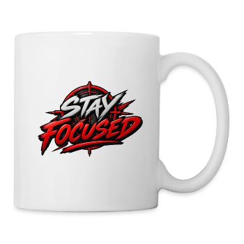 Bleib fokussiert, Rotes Fadenkreuz - Tasse - Weiß - Rechts