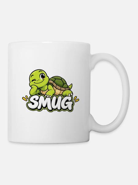 Schildkröte Smug Cartoonshirt - Tasse - Weiß
