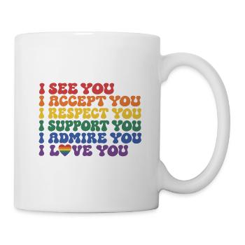 LGBTQ Queer Regenbogen - Tasse - Weiß - Rechts