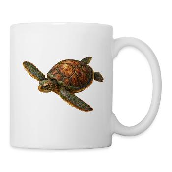 Kunst der Holzmaserungsschildkröten - Tasse - Weiß - Rechts