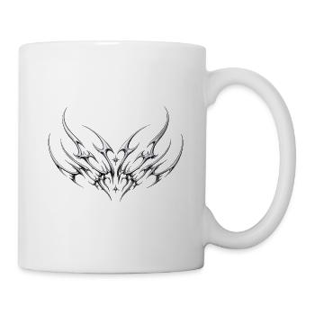 Metallische Tribalflügel Symmetrie - Tasse - Weiß - Rechts