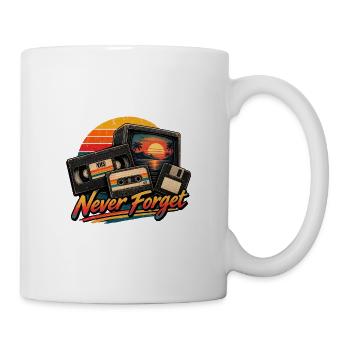 Retro-VHS-Kassettendiskette Never Forget - Tasse - Weiß - Rechts