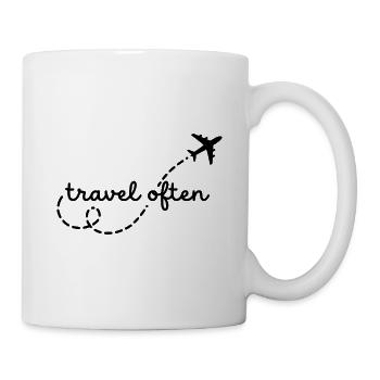 Minimalistische Flugwegreisen im Flugzeug häufig - Tasse - Weiß - Rechts