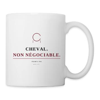 Pferd. Nicht verhandelbar. | Pferdereit-T-Shirt - Tasse - Weiß - Rechts
