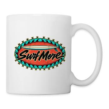 Surf More Retro Surfboard - Tasse - Weiß - Rechts