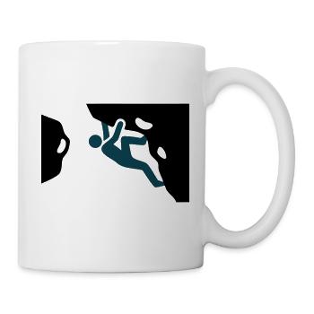Boulderer Ueberhang Silhouette - Tasse - Weiß - Rechts
