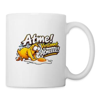 Atme! Panik-Küken Cartoon Lustig fun spruch - Tasse - Weiß - Rechts
