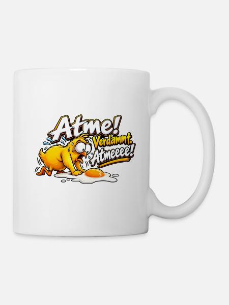 Atme! Panik-Küken Cartoon Lustig fun spruch - Tasse - Weiß