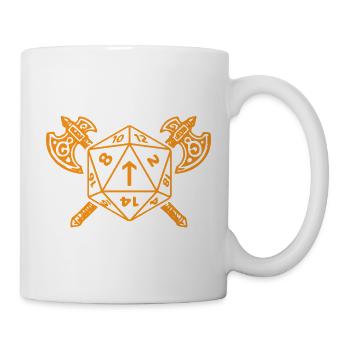 D20 Würfel mit Axt-Emblem für Barbaren - Tasse - Weiß - Rechts