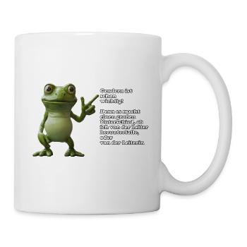 Gender-Frosch mit Hinweis - Tasse - Weiß - Rechts