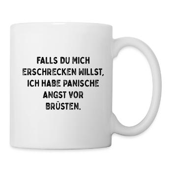 Brüste machen Panik - Tasse - Weiß - Rechts