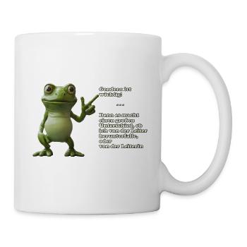 Frosch mit Wortwitz zur Gleichberechtigung - Tasse - Weiß - Rechts