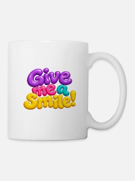 Schenk mir ein Lächeln! - Tasse - Weiß