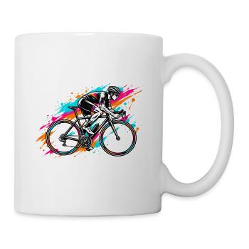 Neon-Splash Radfahrer - Tasse - Weiß - Rechts