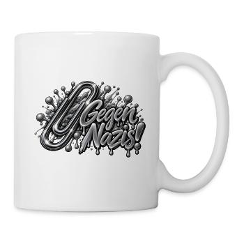 Briefklammer - Gegen Nazis - Büroklammer - Tasse - Weiß - Rechts