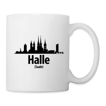 Halle Skyline - Tasse - Weiß - Rechts