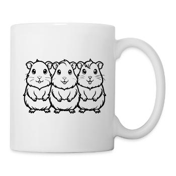 Meerschweinchen - Tasse - Weiß - Rechts