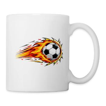 Flammender Fußball-Dynamikschlag - Tasse - Weiß - Rechts