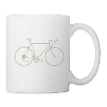 Rennrad pur – Filigranes Fahrrad in Cremeweiß - Tasse - Weiß - Rechts