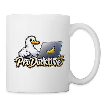 ProDucktive Ente am Laptop - Tasse - Weiß - Rechts