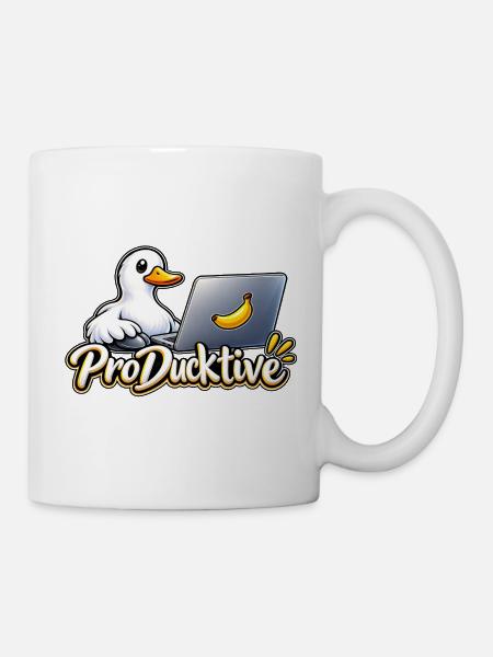 ProDucktive Ente am Laptop - Tasse - Weiß