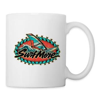 Surf More Retro Surf-Design - Tasse - Weiß - Rechts