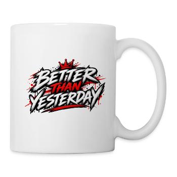 Better Than Yesterday – Fitnessstudio-Motivation - Tasse - Weiß - Rechts