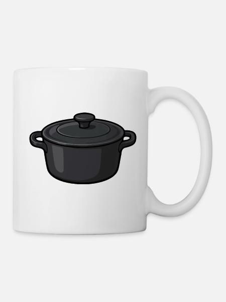 Dunkler Schmortopf Illustration - Tasse - Weiß