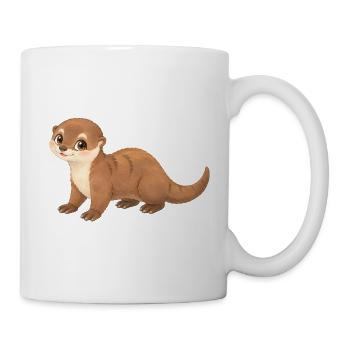 Otter – niedlicher kleiner Fischotter - Tasse - Weiß - Rechts