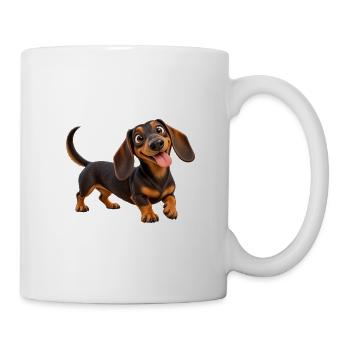 Fröhlicher Dackelblick - Tasse - Weiß - Rechts