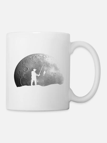 Angler Angeln Mond - Tasse - Weiß