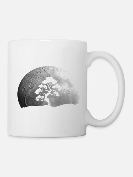 Bonsai Baum Mond - Tasse - Weiß