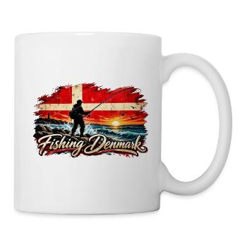 Fischen Dänemark Sonnenuntergang - Tasse - Weiß - Rechts