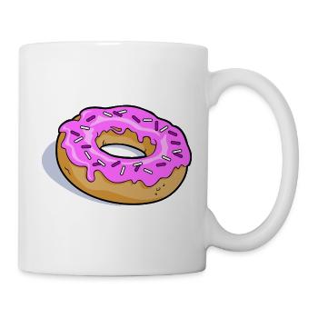 Pink Glasierter Donut PopArt - Tasse - Weiß - Rechts
