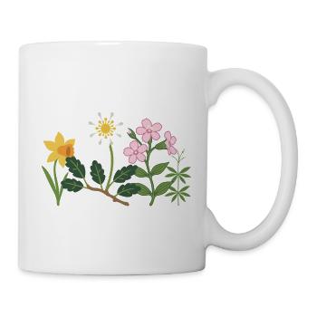 Bunte Narzisse · Blumen · Blumenstrauß - Tasse - Weiß - Rechts