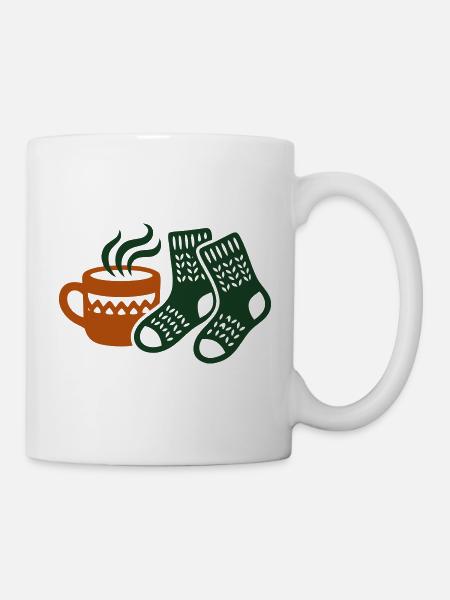 Tasse Wollsocken Winter Clipart - Tasse - Weiß