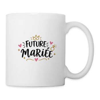 Fröhliche gekrönte Braut in spe. - Tasse - Weiß - Rechts